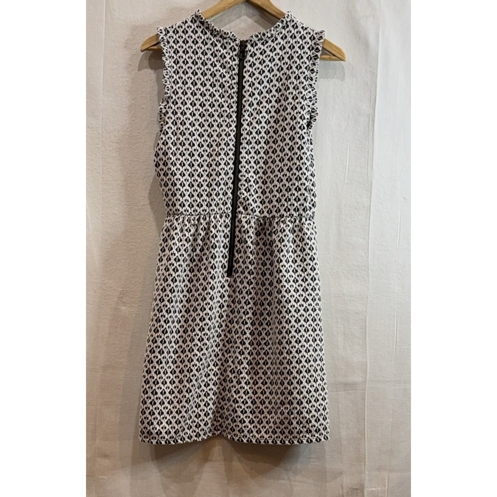 Xhilaration Sleeveless Geometric Pattern Dress Women's M Black White Ruffled‎ - Picture 2 of 5